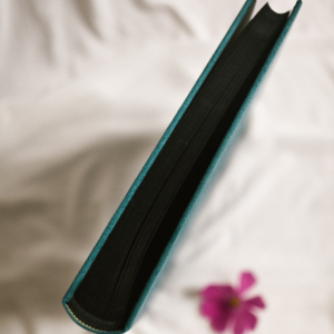 Tradycyjny album na zdjęcia - Turkusowy ze złotą grafiką