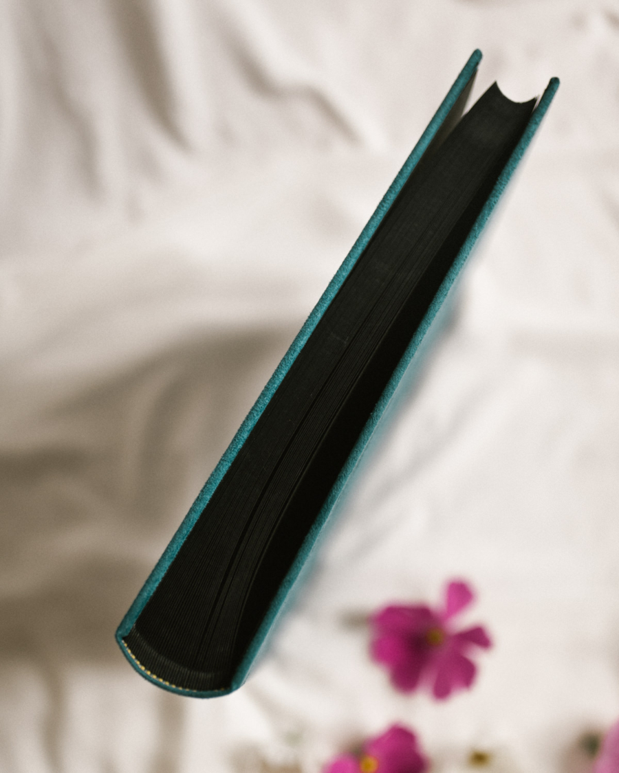 Tradycyjny album na zdjęcia - Turkusowy ze złotą grafiką