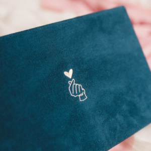 Pudełko na zdjęcia - Granatowe ze złotą grafiką