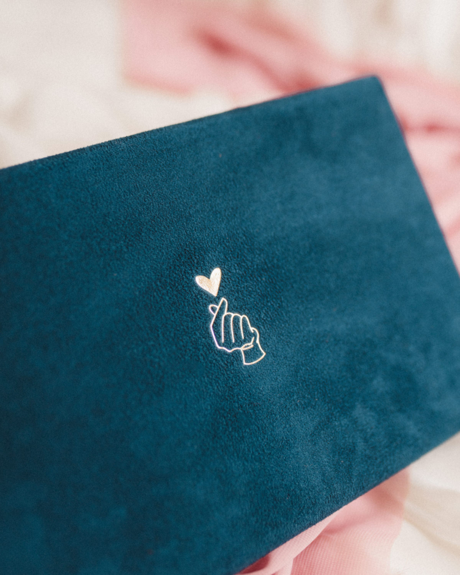 Pudełko na zdjęcia - Granatowe ze złotą grafiką