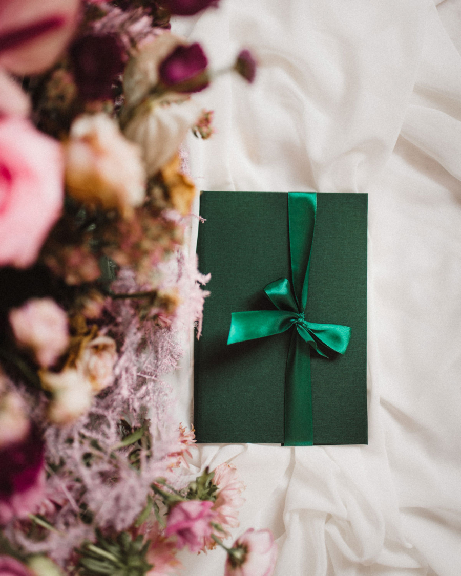 Teczka na zdjęcia w kolorze butelkowej zieleni