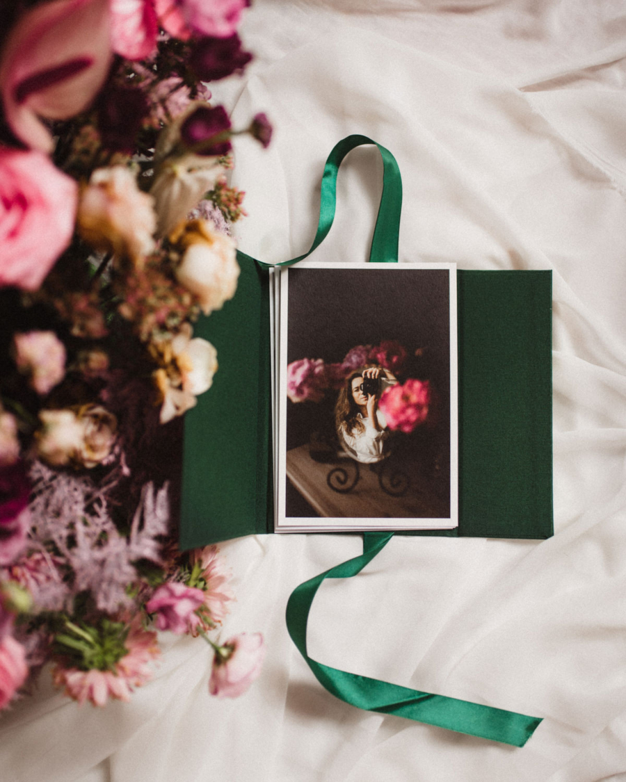 Teczka na zdjęcia w kolorze butelkowej zieleni