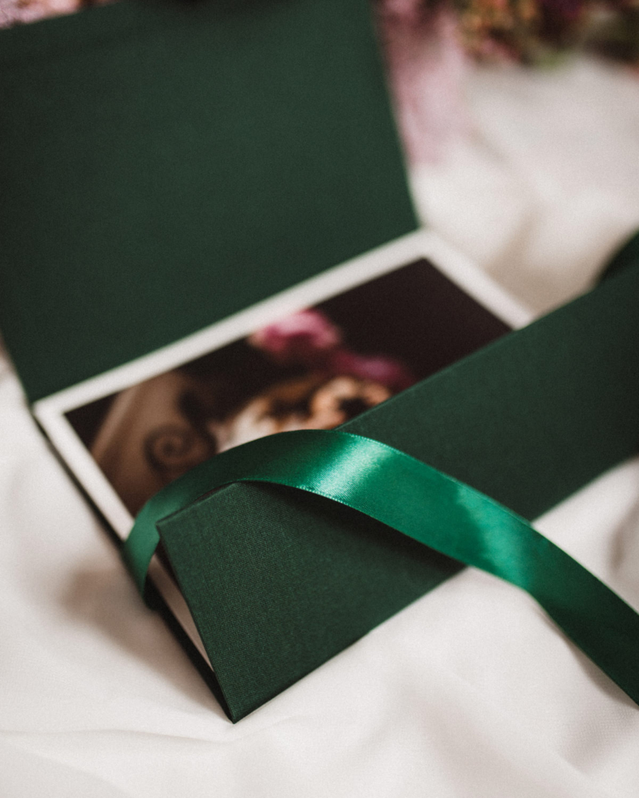 Teczka na zdjęcia w kolorze butelkowej zieleni