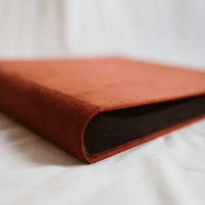 Tradycyjny album na zdjęcia - Ceglany ze złotą grafiką