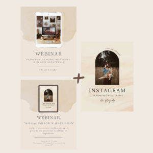 Pakiet nr 3: E-book - "Instagram 159 pomysłów na treści dla fotografa" + Webinar - "Miesiąc postów w jeden dzień" + Webinar - "Planowanie i model biznesowy w branży kreatywnej"