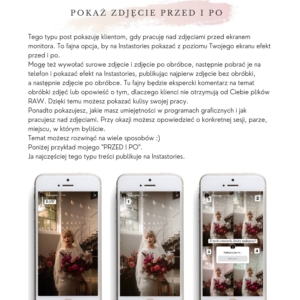 Pakiet nr 3: E-book - "Instagram 159 pomysłów na treści dla fotografa" + Webinar - "Miesiąc postów w jeden dzień" + Webinar - "Planowanie i model biznesowy w branży kreatywnej"