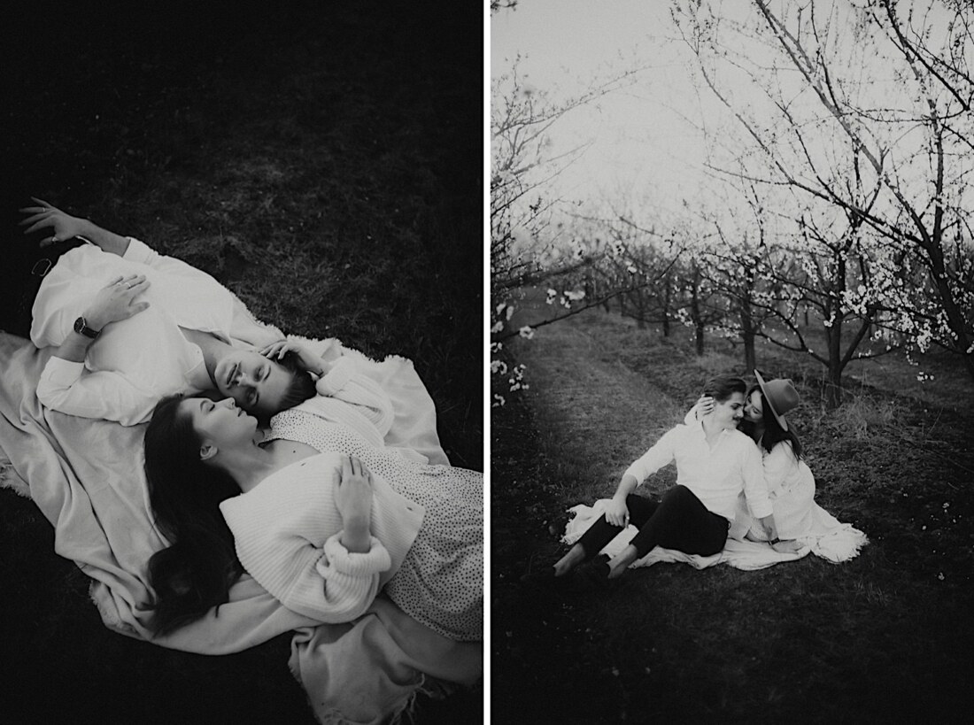 Sesja w kwitnącym sadzie 19 sesja narzeczenska w sadzie 8